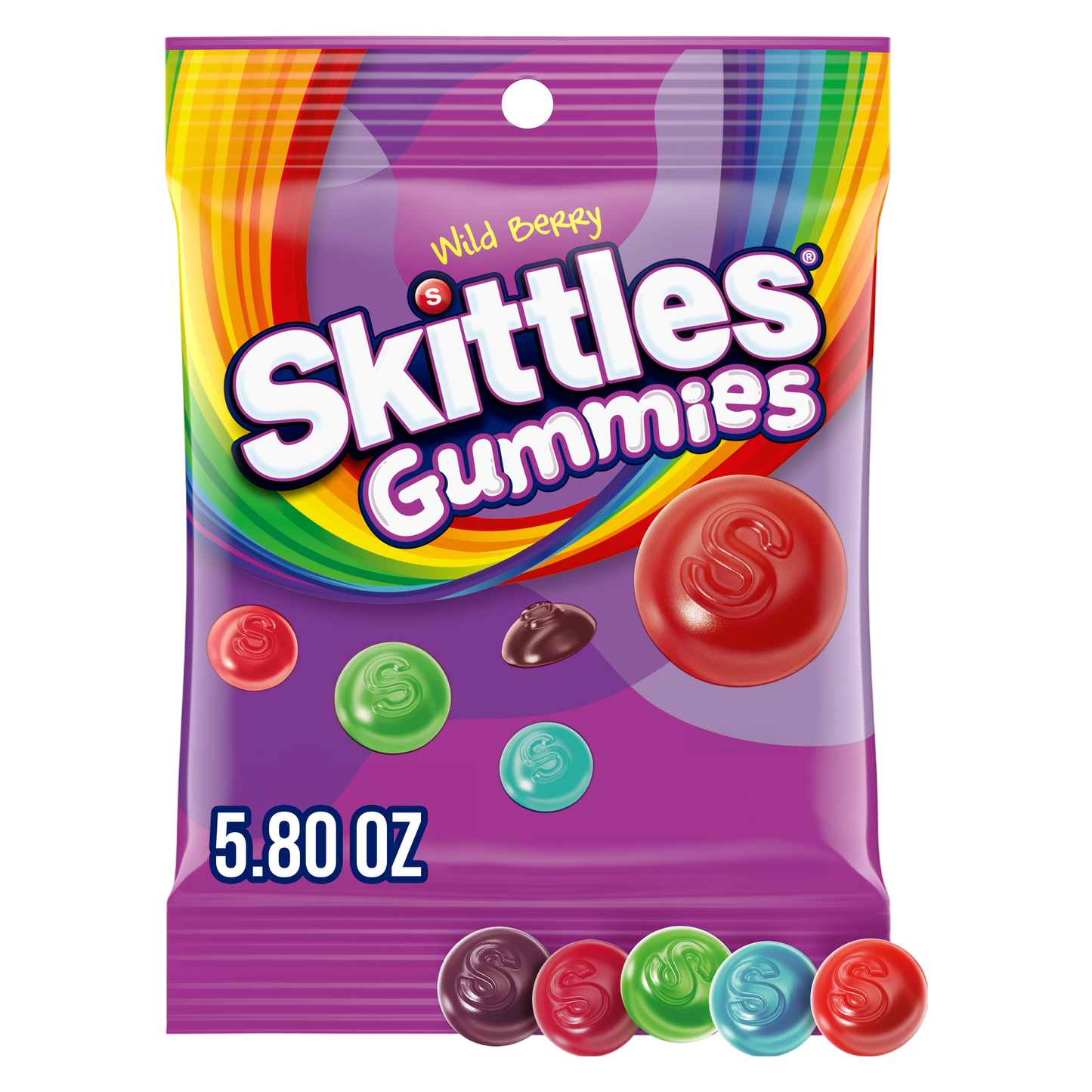 SKITTLES Wild Berry Gummy Candy, 5.8 oz Bag